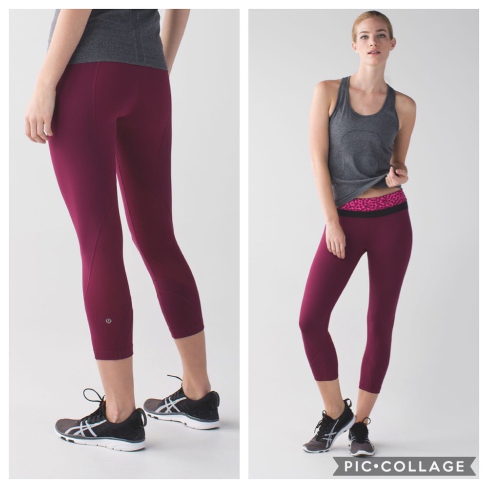 Lululemon Run Inspire Crop ll Mesh Ace Spot Purple